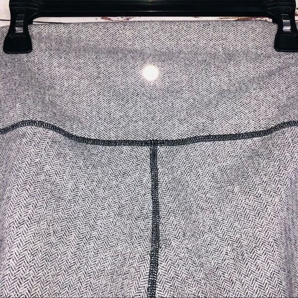 Lululemon Ghost Herringbone Leggings Tights Pants High Waist Fold Over 6 - Picture 3 of 5